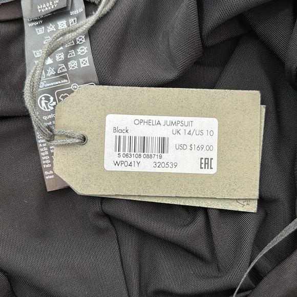 AllSaints Ophelia Black Jumpsuit Size 10 NWT - Picture 12 of 14